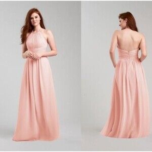 New Weddington Way Diana Chiffon Bridesmaid Dress in Blush Pink 0